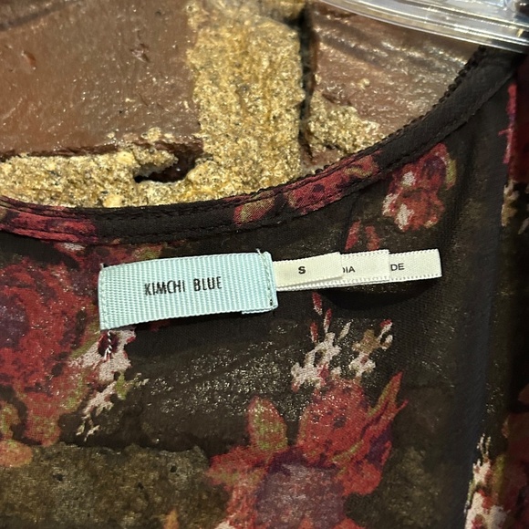 Kimchi Blue Floral Sheer Mini Tiered Baby Doll Dress Size Small - Picture 5 of 9